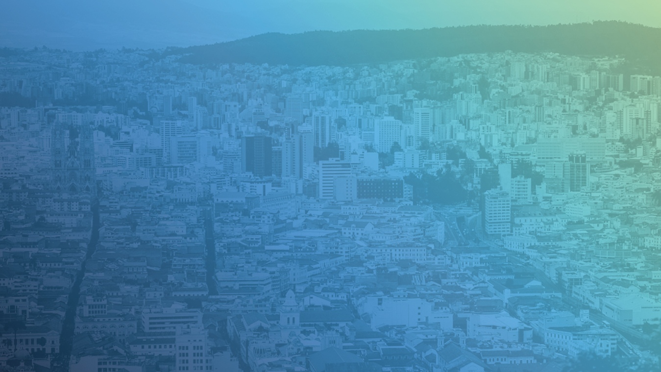 Distant view of Quito city.