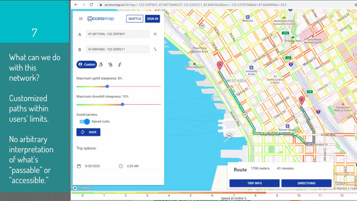 screen shot of the Access Map application.