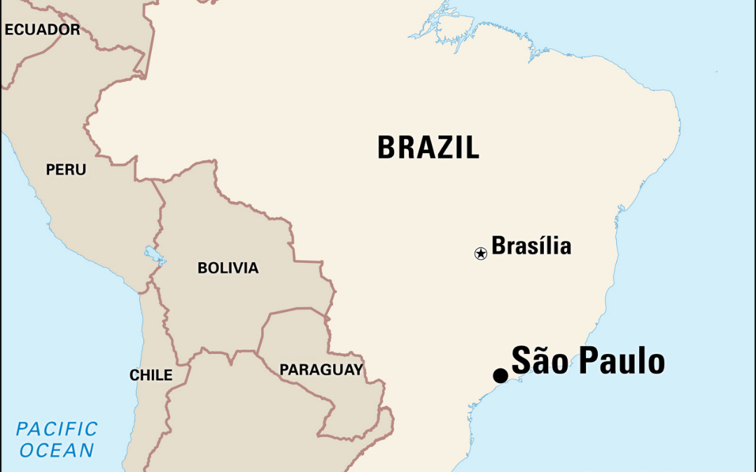 Map of Sao Paulo, Brazil